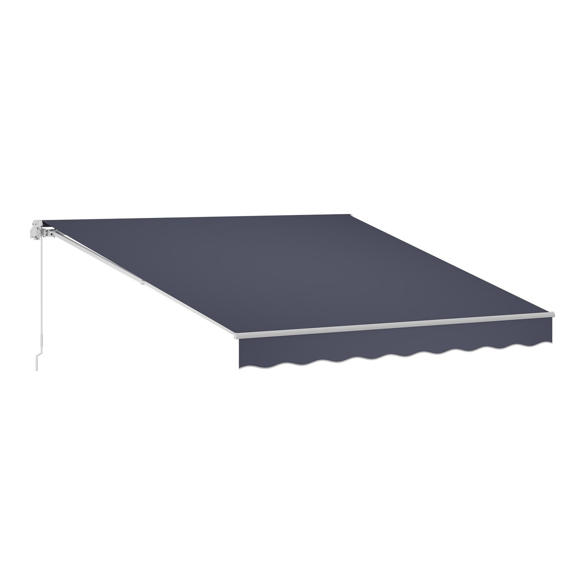 Manual Retractable Patio Awning 11.5' x 9.8', Water-Resistant, Gray