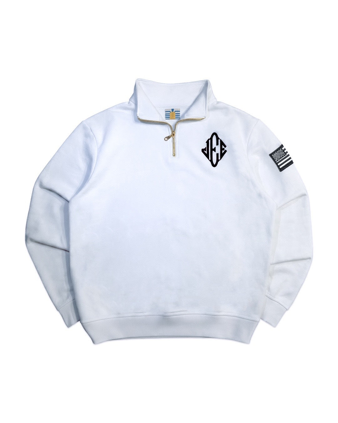 Vintage Retro Hooded Polo Neck Sweatshirt with Embroidery Pattern Casual Streetwear Loose Fit Men's Top