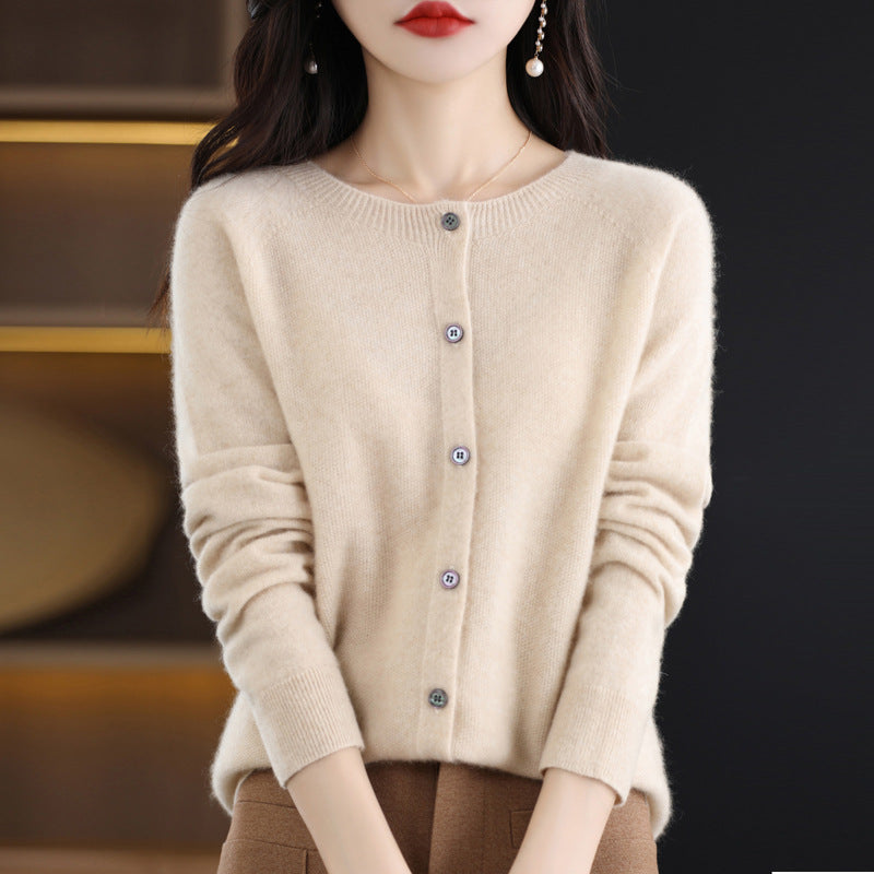 Osmanthus needle wool sweater women's knitted cardigan