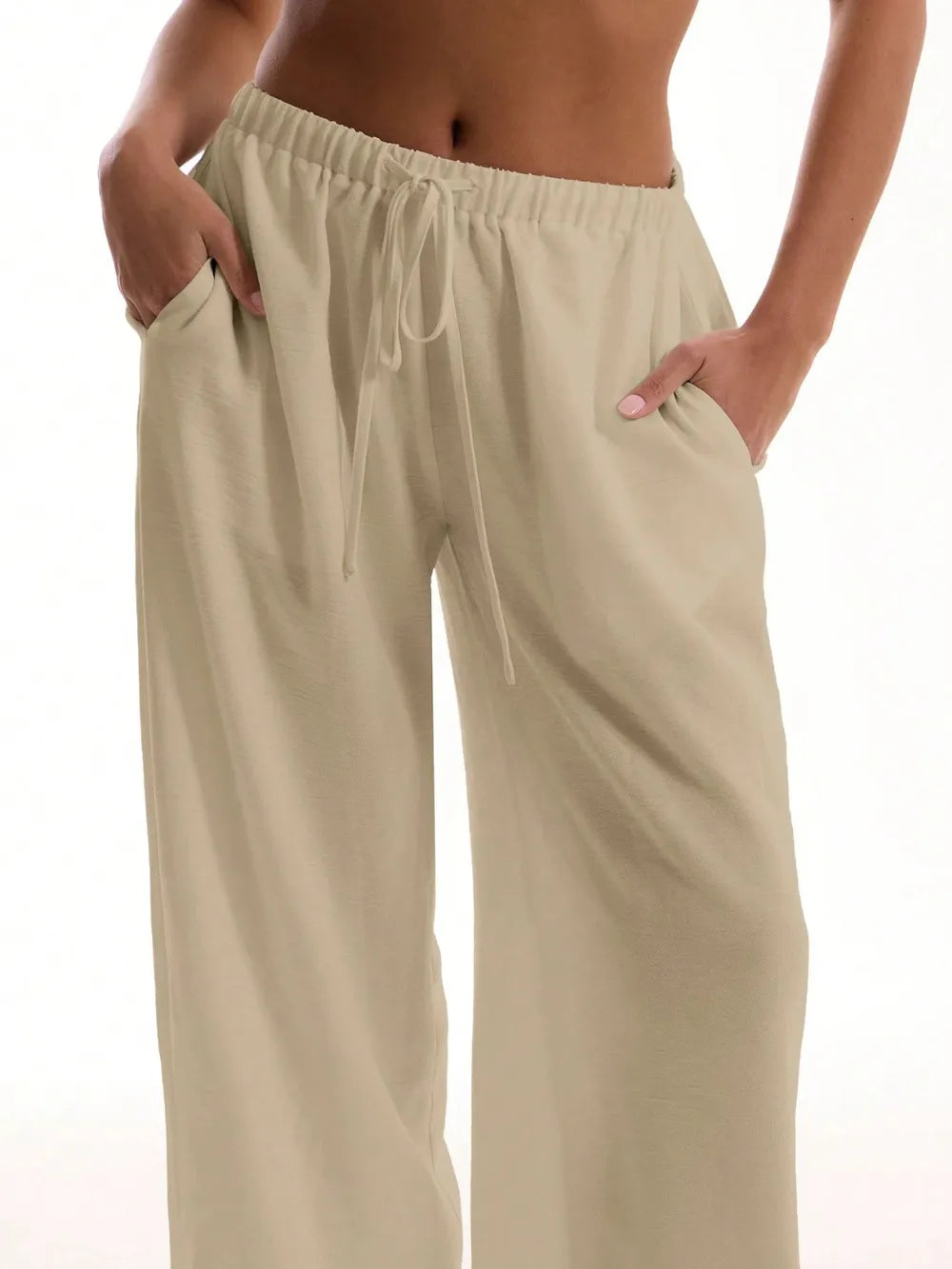 Drawstring Wide Leg Pants