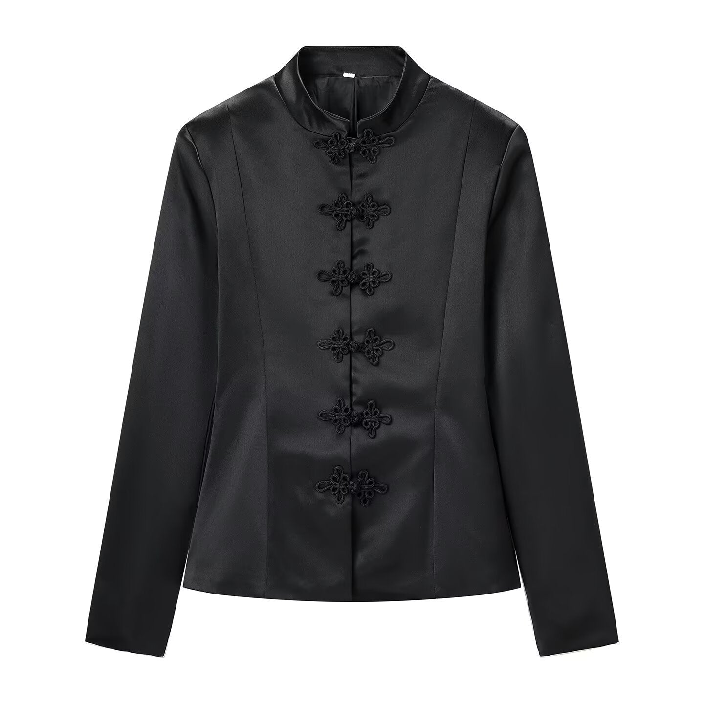 Stand up collar waist cinching buckle jacket