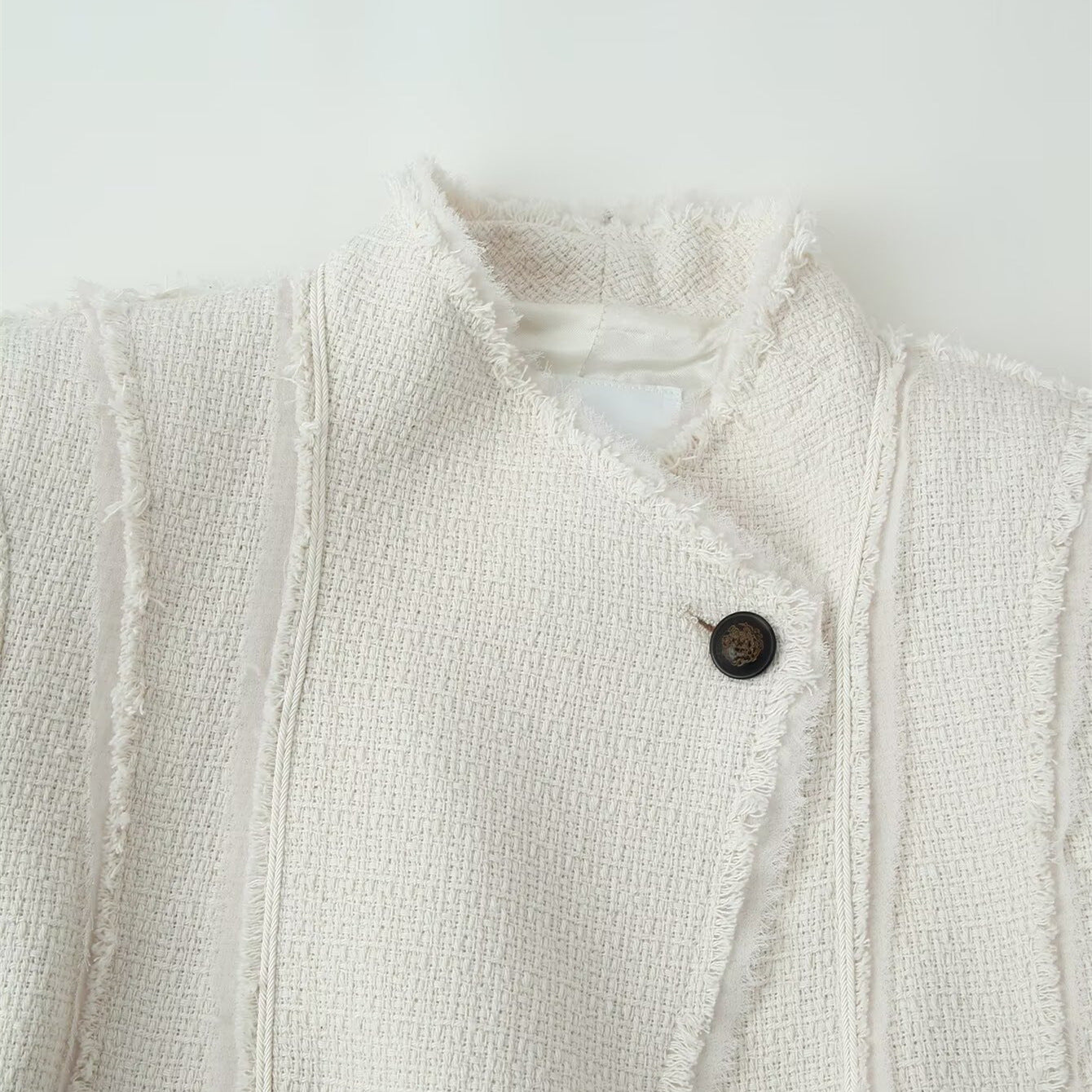 Summer women's white stand up collar jacket