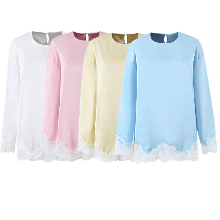 Long Sleeve T-Shirt with Wrap Belted Mini Skirt Set for Women,Short Skirt Two-Piece Summer Outfit