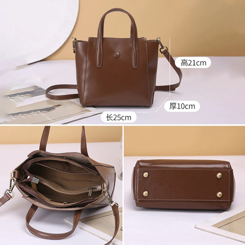 Women's Minimalist Genuine Leather Shoulder Crossbody Bag