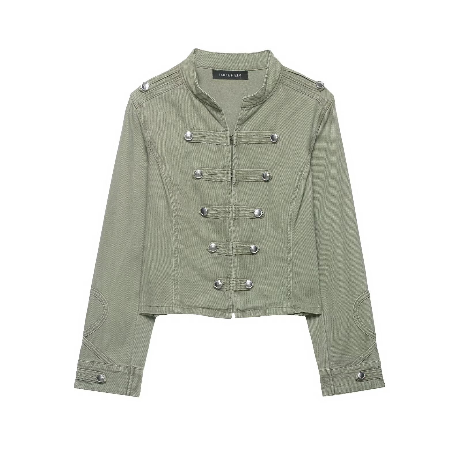 Street button trimmed slim fit jacket