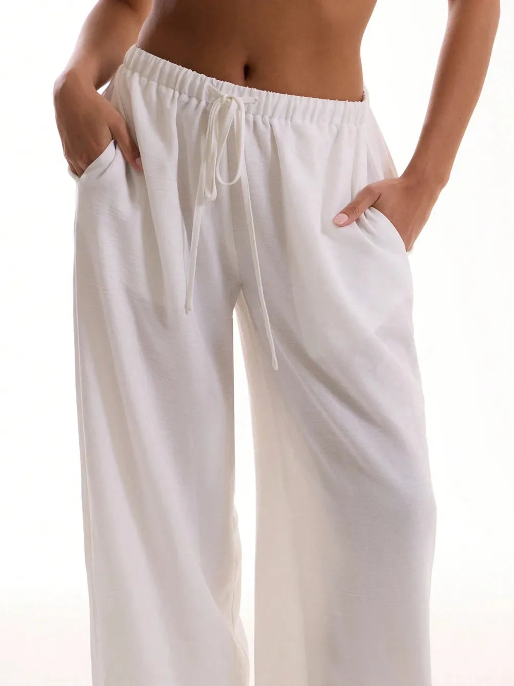 Drawstring Wide Leg Pants