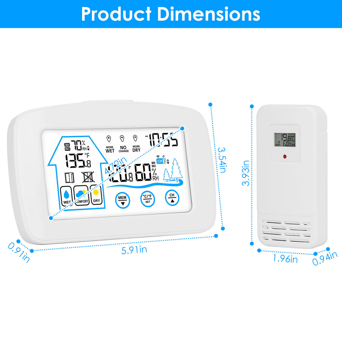 Wireless weather station with clock - image 2