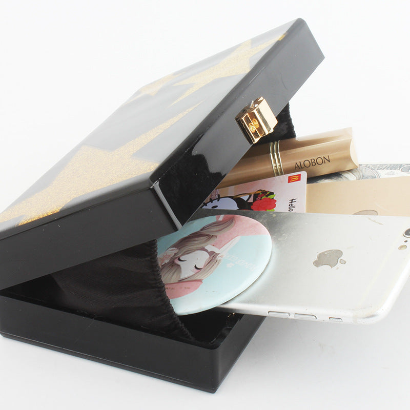 Star acrylic clutch with chain