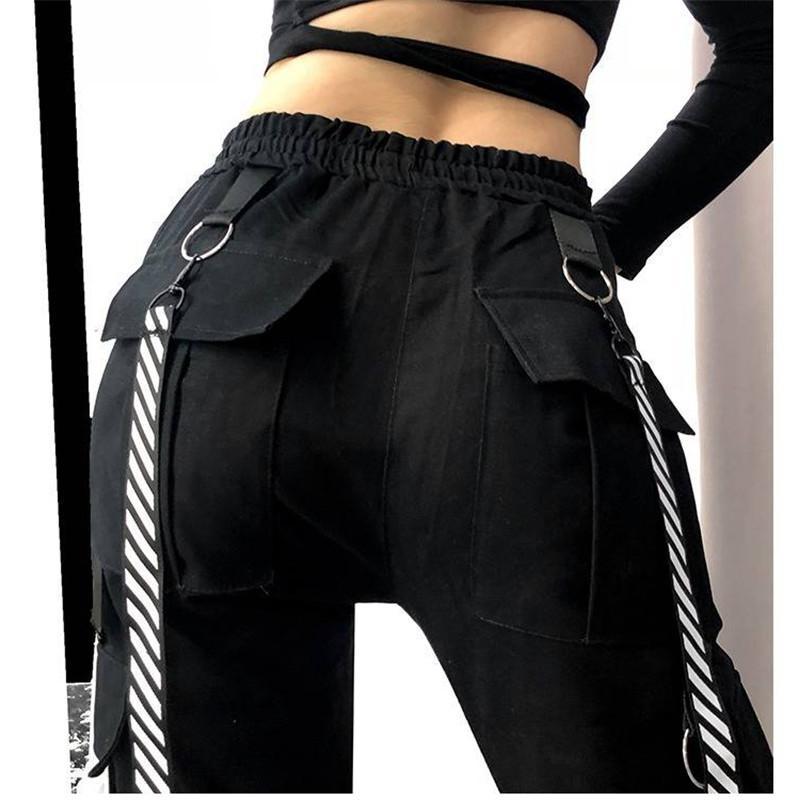 Black cargo joggers side view