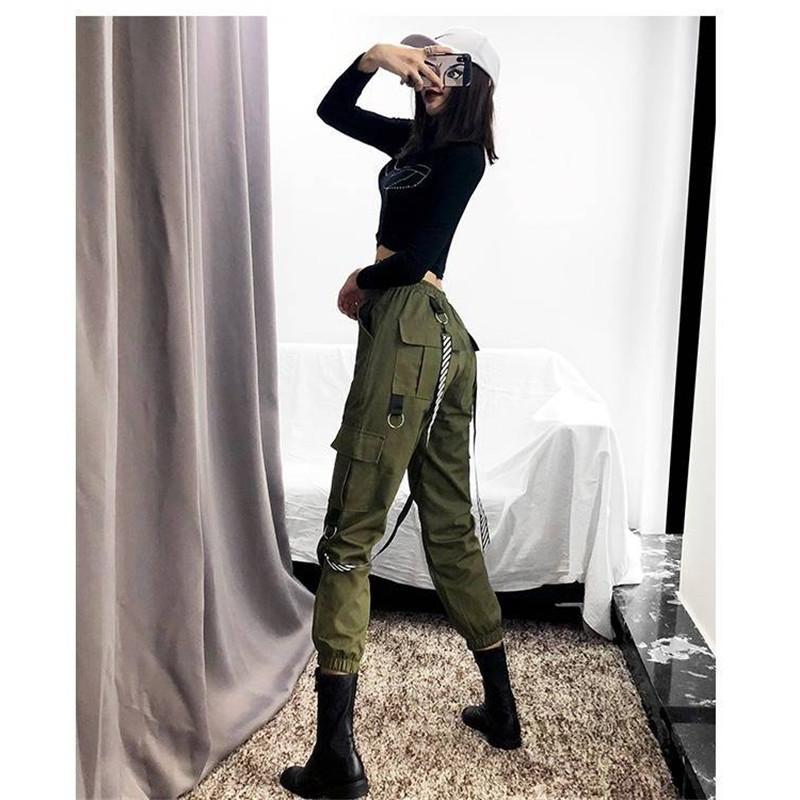 Black cargo joggers styled look