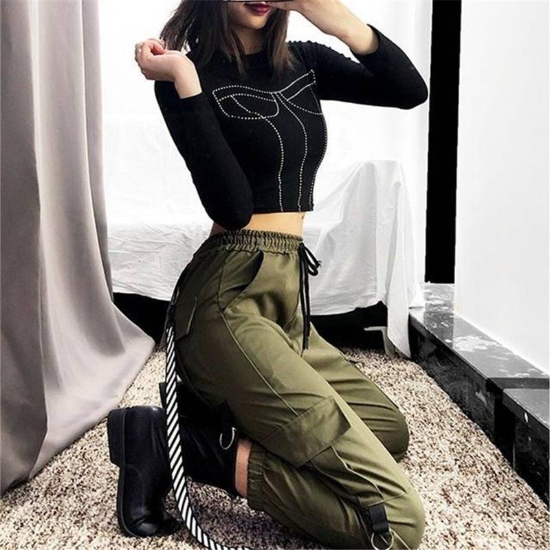 Black cargo joggers back view