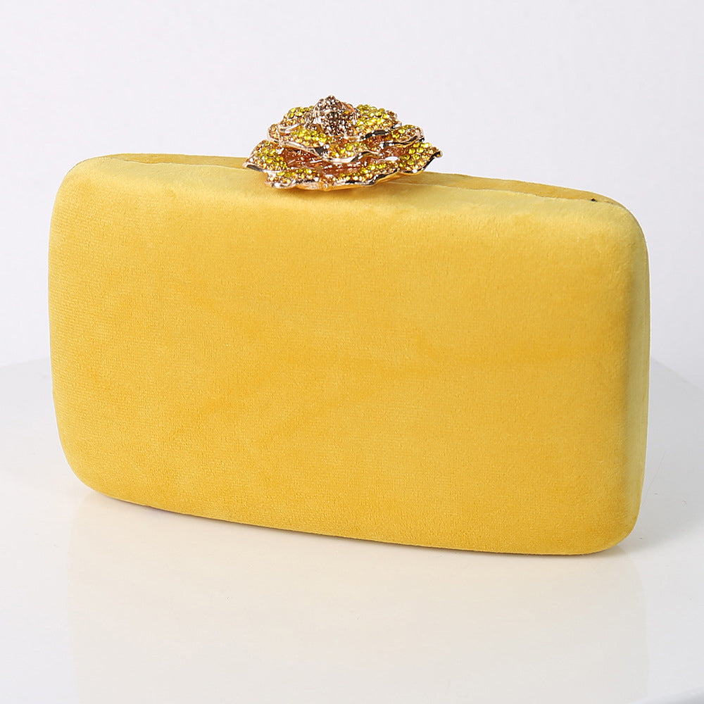 Suede evening clutch clasp