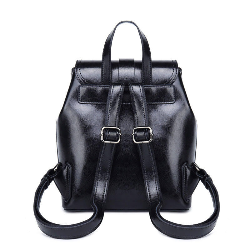 Leather fashion backpack detail