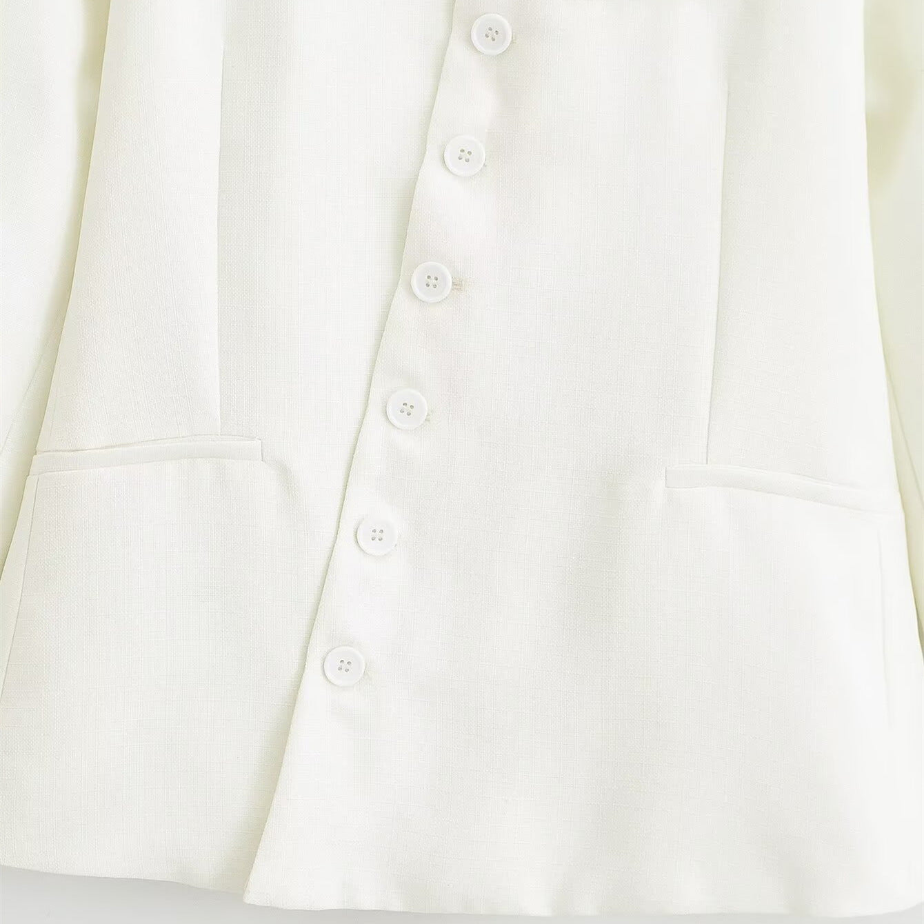 Commuting style diagonal breasted stand up collar jacket