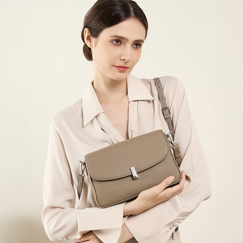Women's genuine leather large-capacity crossbody bag