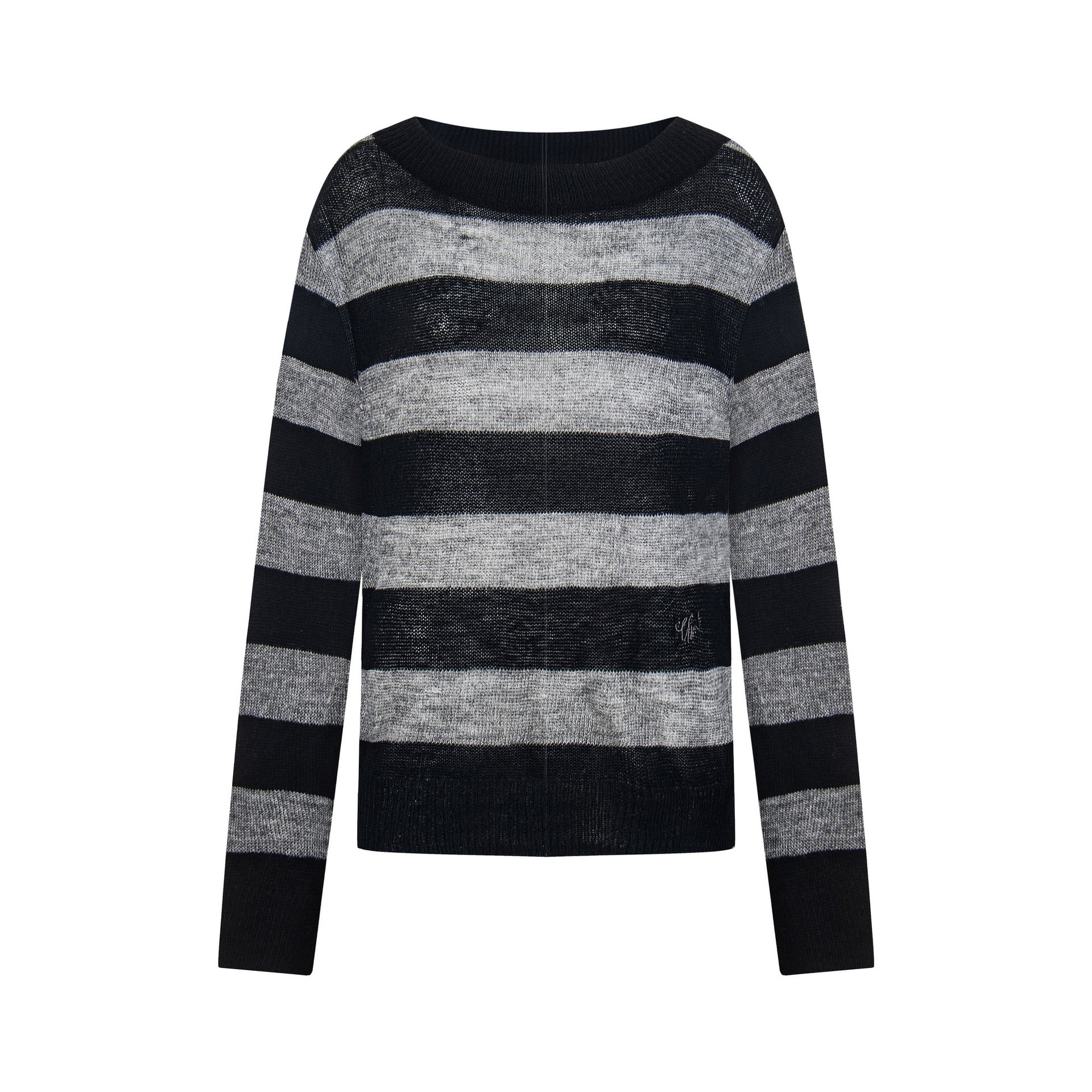 Color-Blocked Stripe Hoodie Loose Long Sleeve Autumn Top