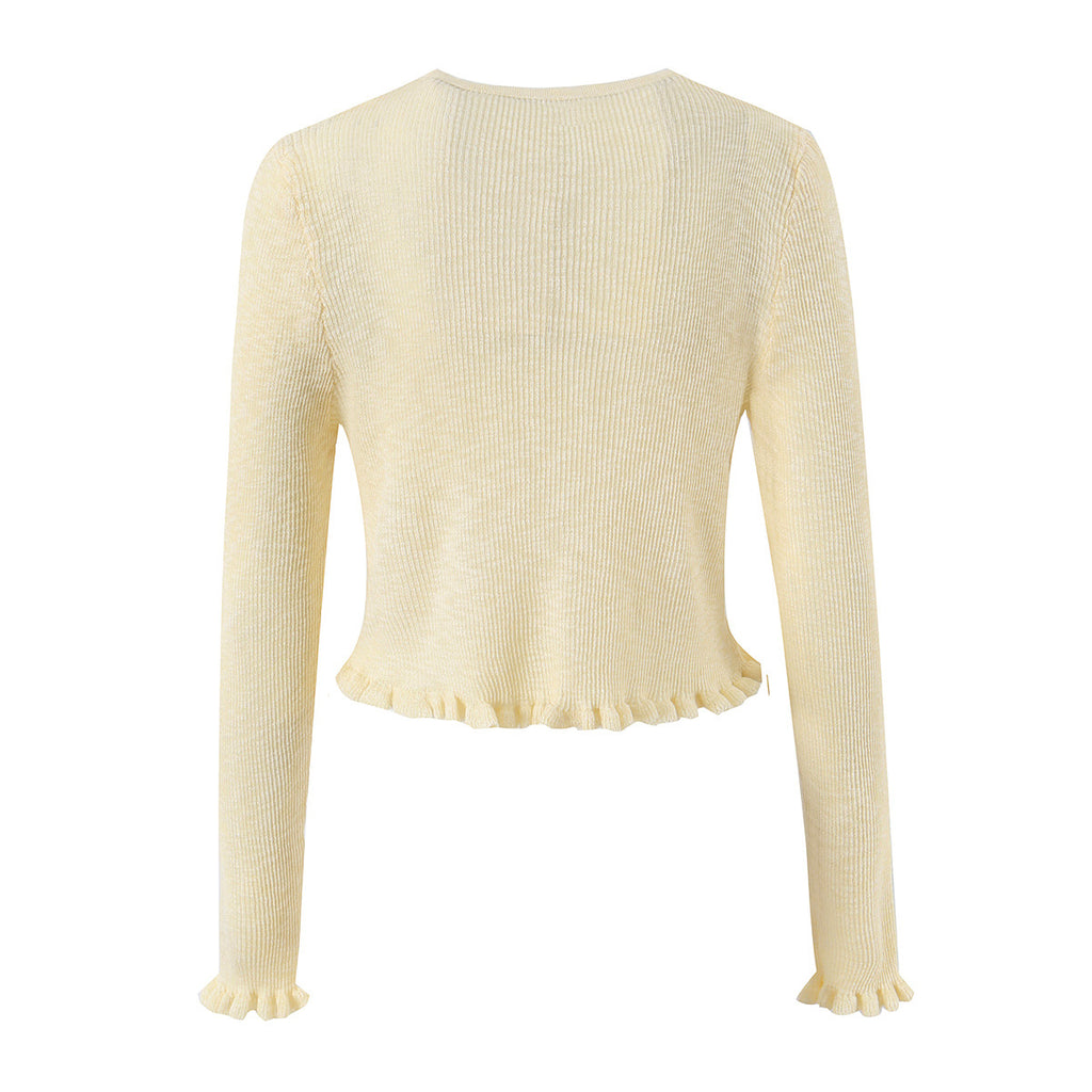 9 Colors Bamboo Knit Cardigan  High-End Design Textured Hollow Thin Knitwear Cover-Up