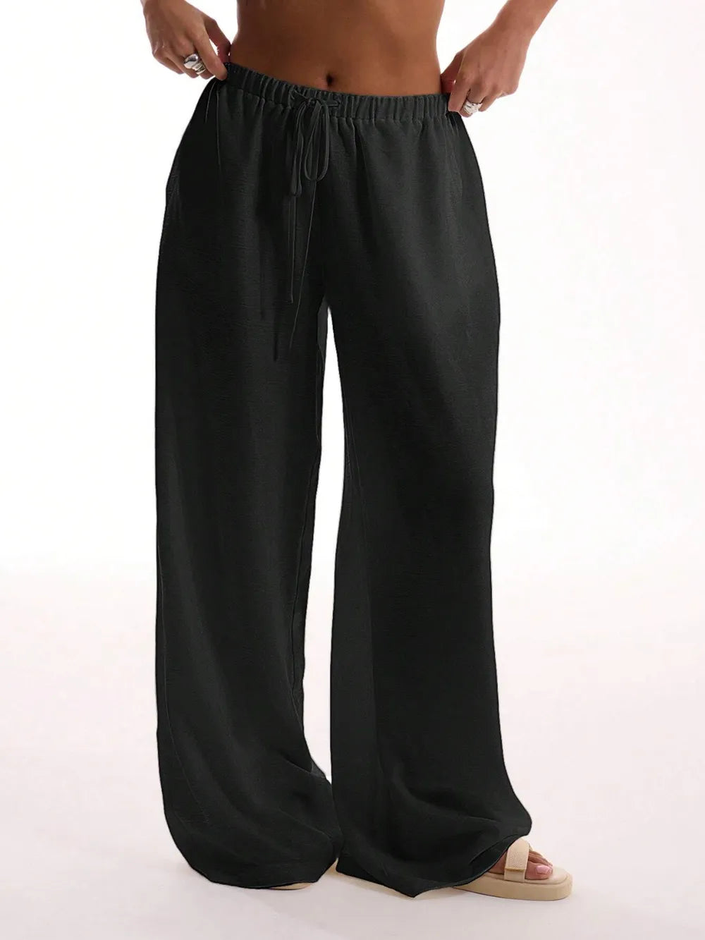 Drawstring Wide Leg Pants