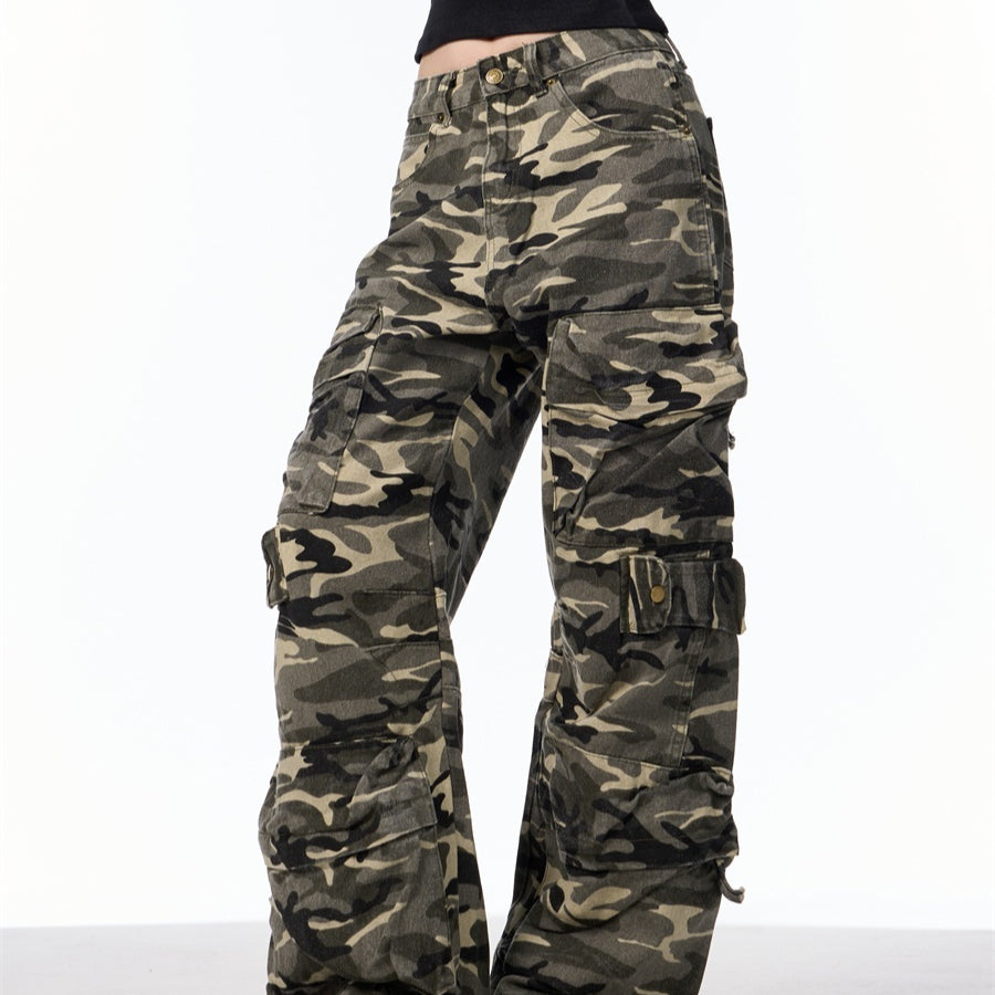 Women's retro camouflage cargo pants