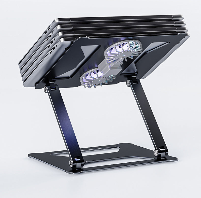Aluminum Alloy Folding Dual-Fan Laptop Cooling Stand - image 2