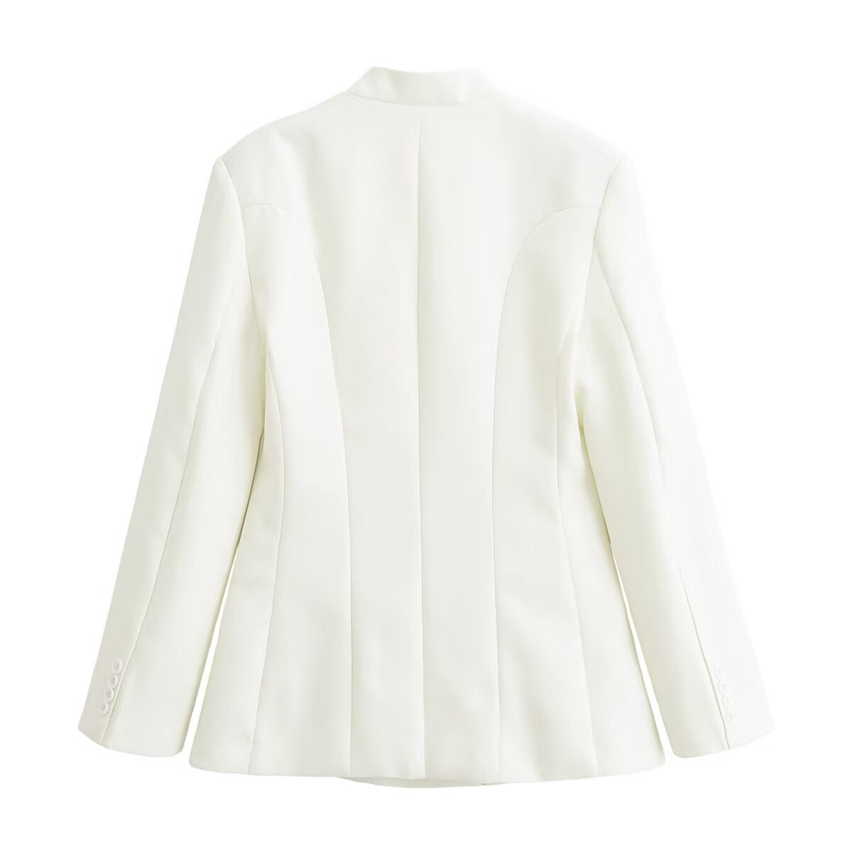Commuting style diagonal breasted stand up collar jacket
