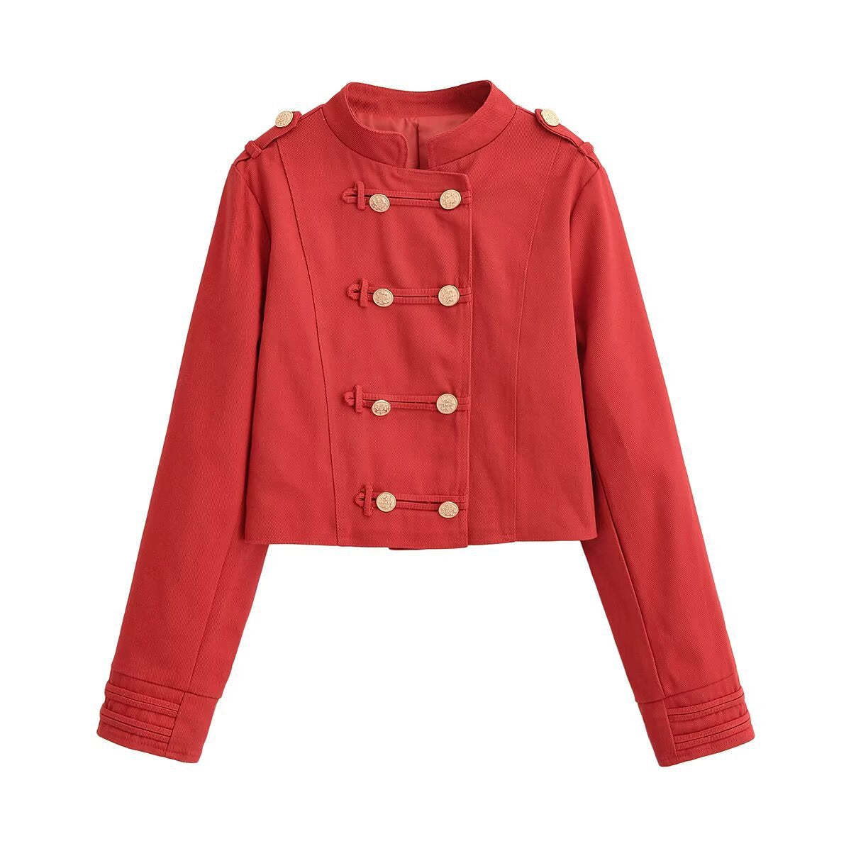Street button trimmed slim fit jacket