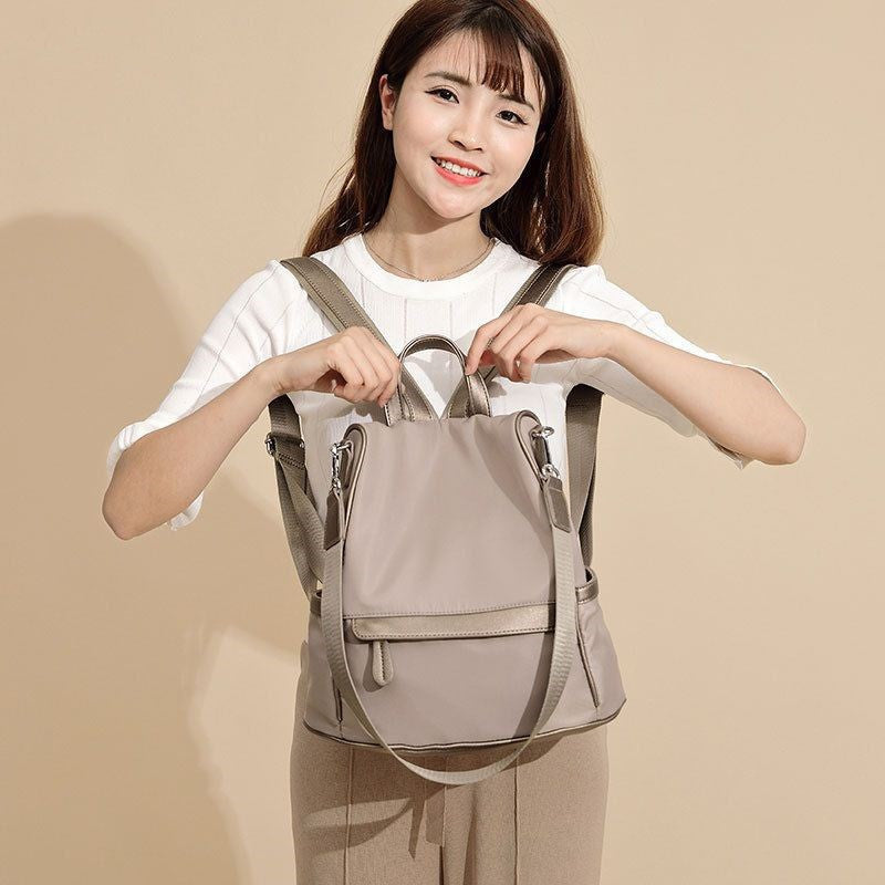 Anti-theft backpack worn on model