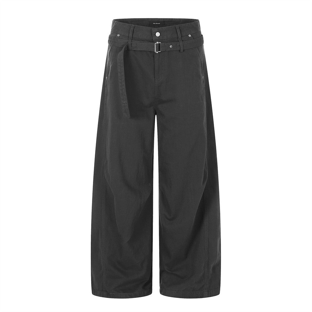 Wide leg pants with waistband