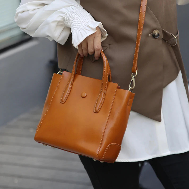 Women's Minimalist Genuine Leather Shoulder Crossbody Bag