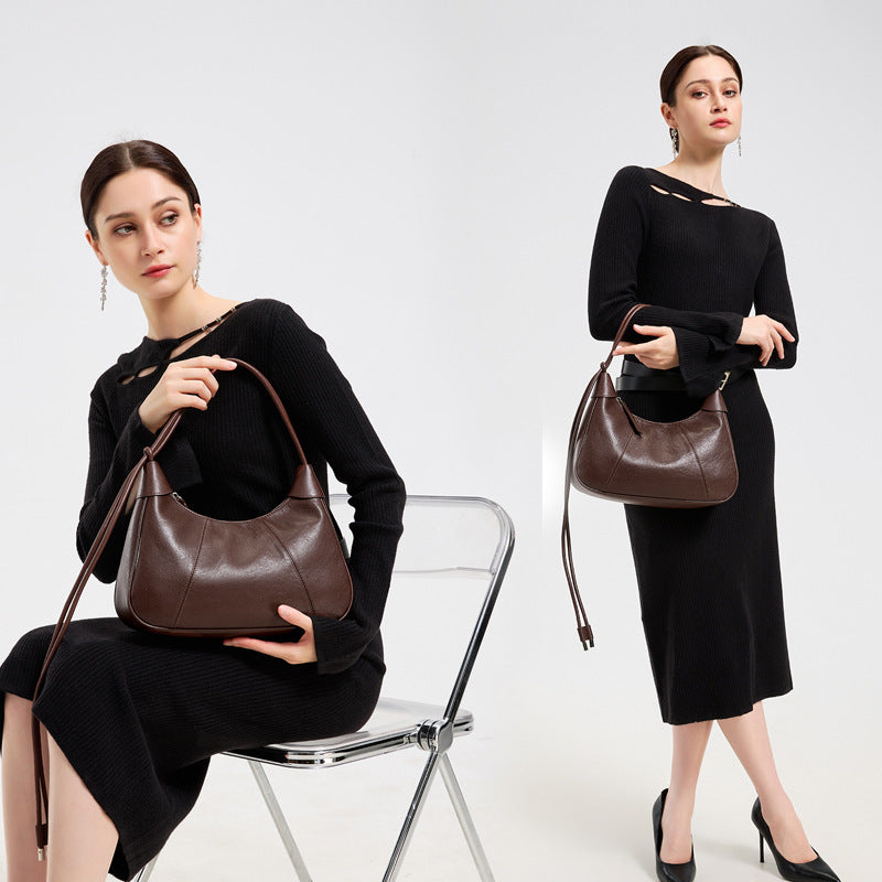 Women's Vegetable-Tanned Leather Crossbody Shoulder Bag