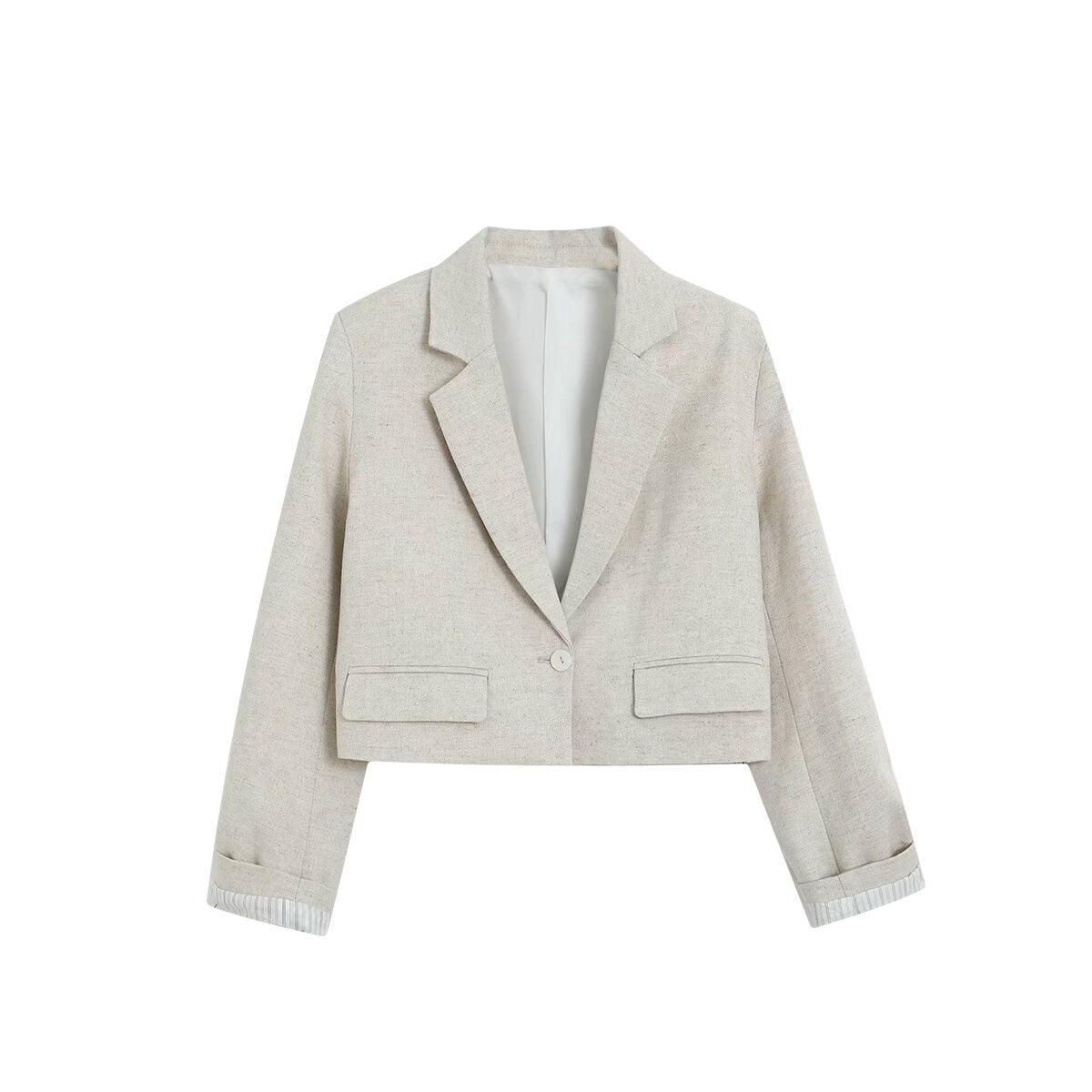 Commuting style minimalist Tencel short suit jacket