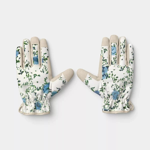 Floral duck canvas garden gloves