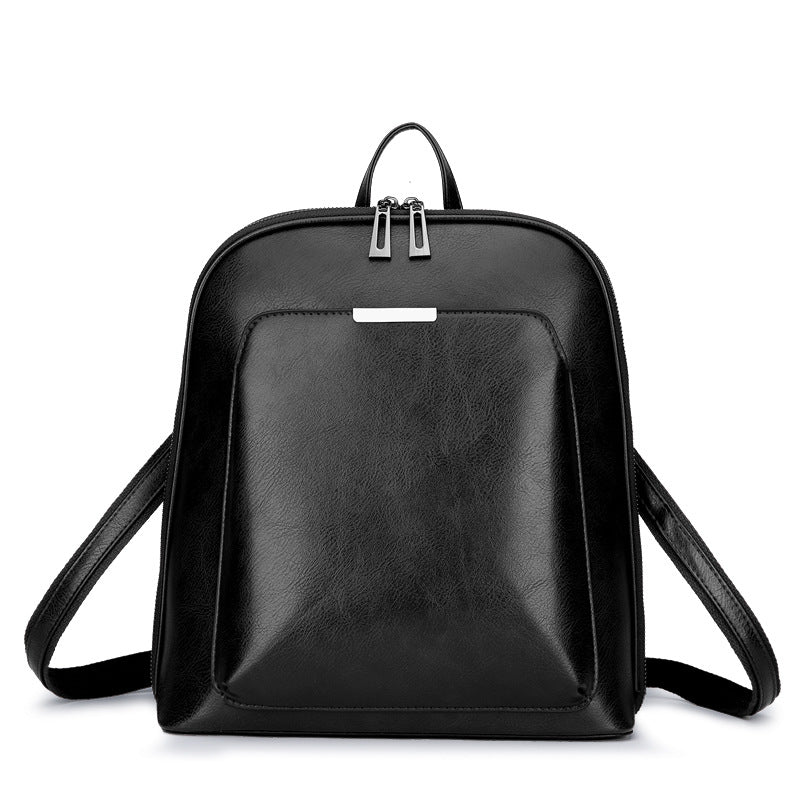 Women's PU leather fashion backpack in black