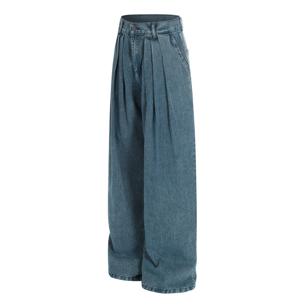 Wide leg denim pants