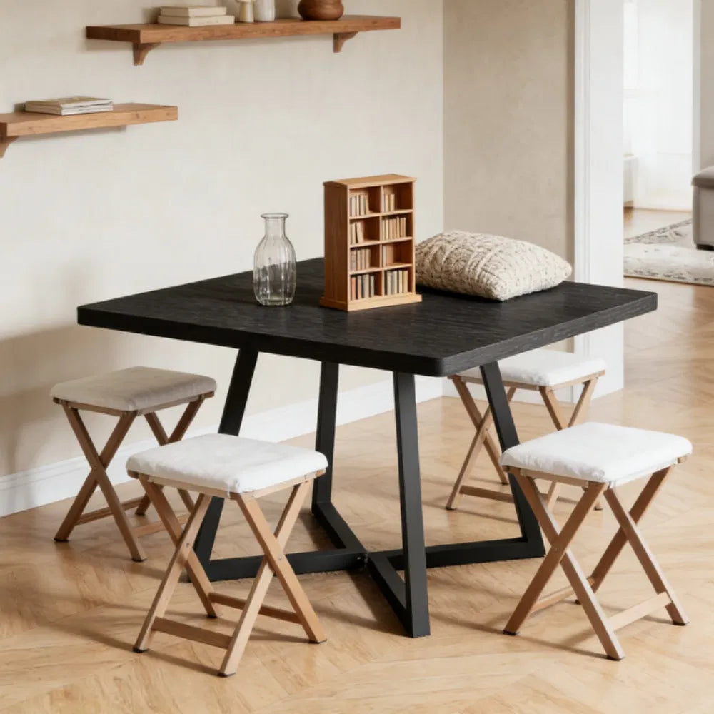 31.5 inch square industrial dining table