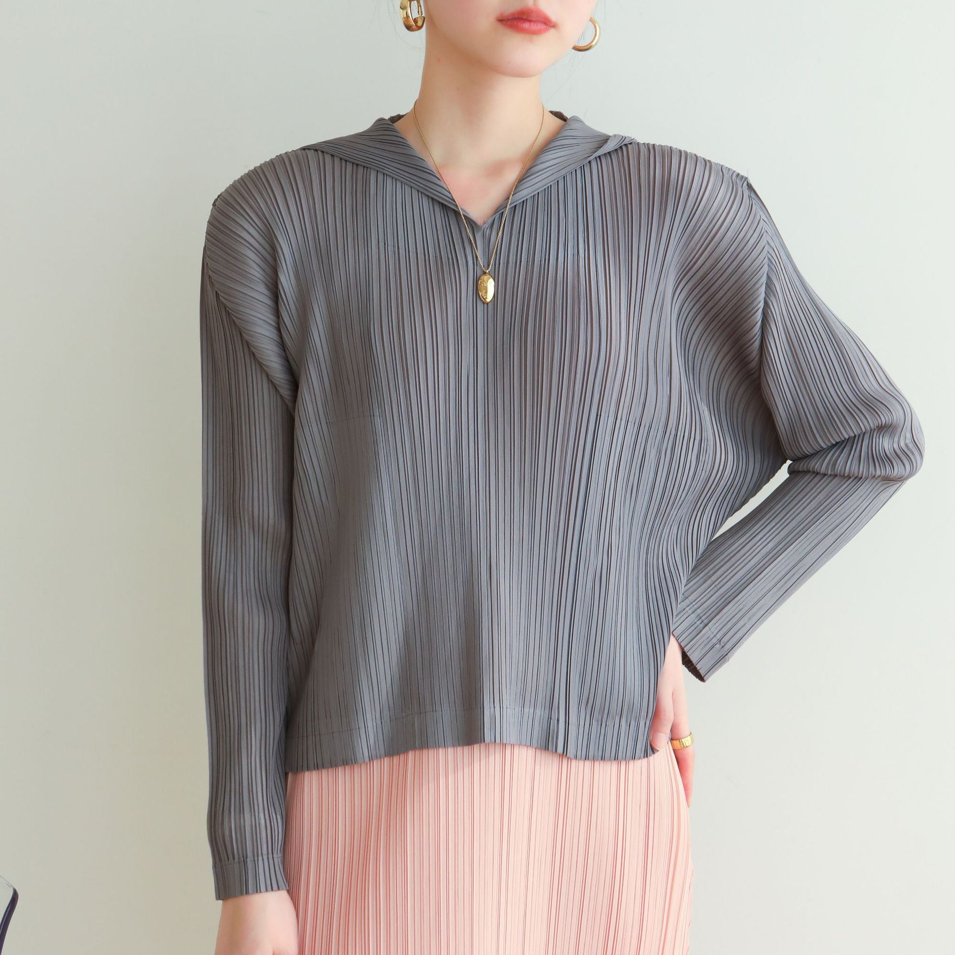 High-end Pleated Fashion Casual Versatile Hooded Sweatshirt