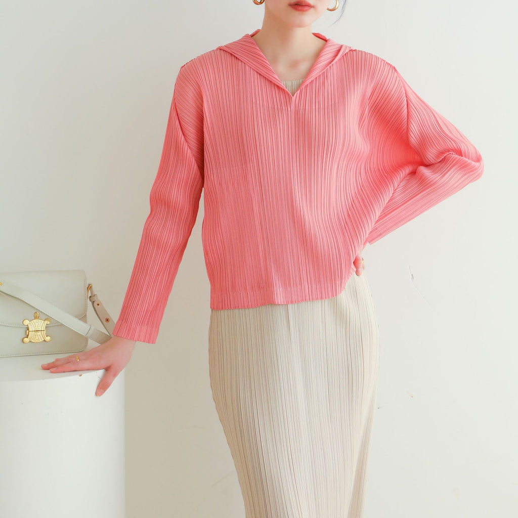 High-end Pleated Fashion Casual Versatile Hooded Sweatshirt