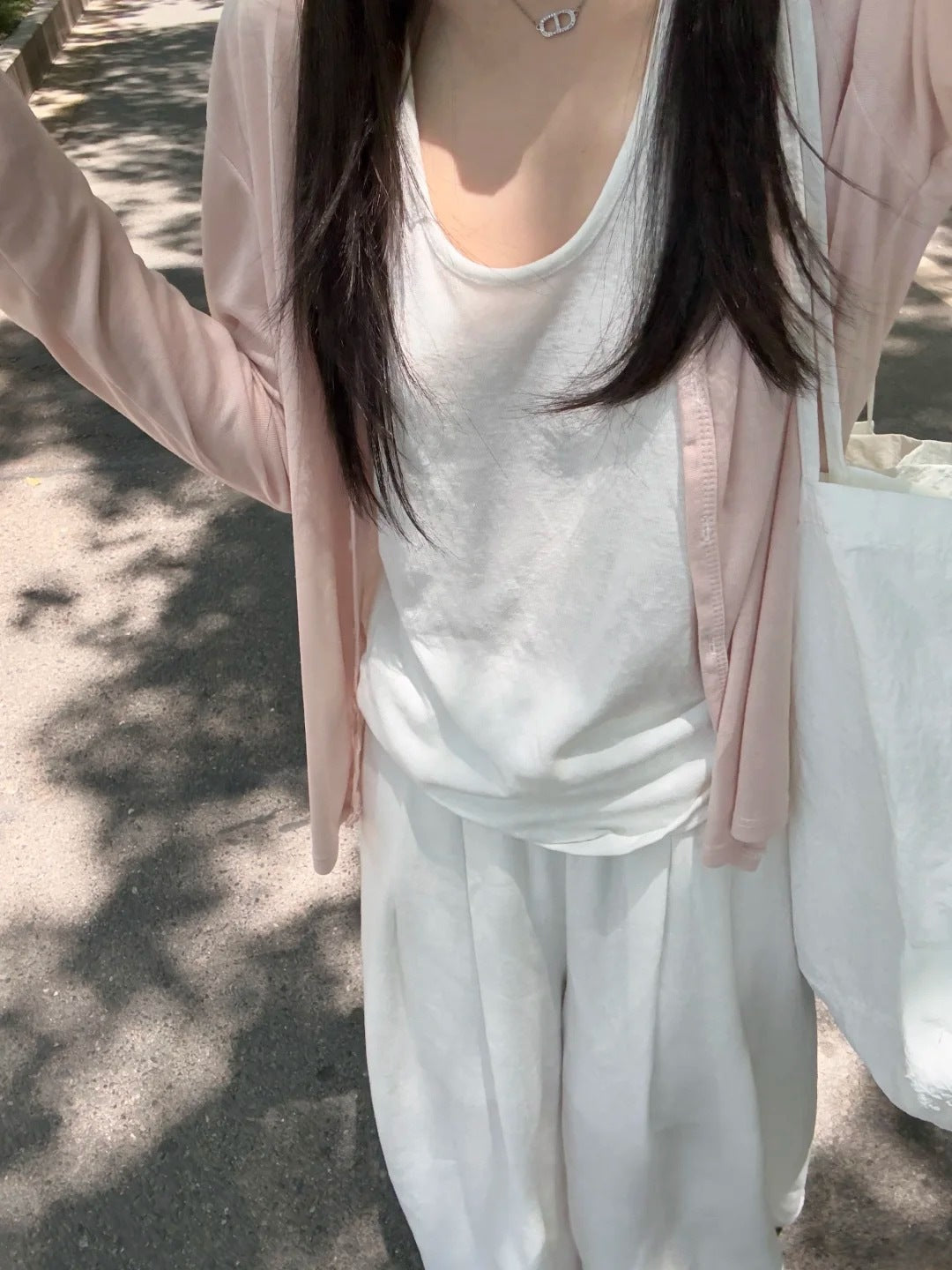 Loose Tencel Cardigan for Women, Loose V-Neck Long Sleeve Top