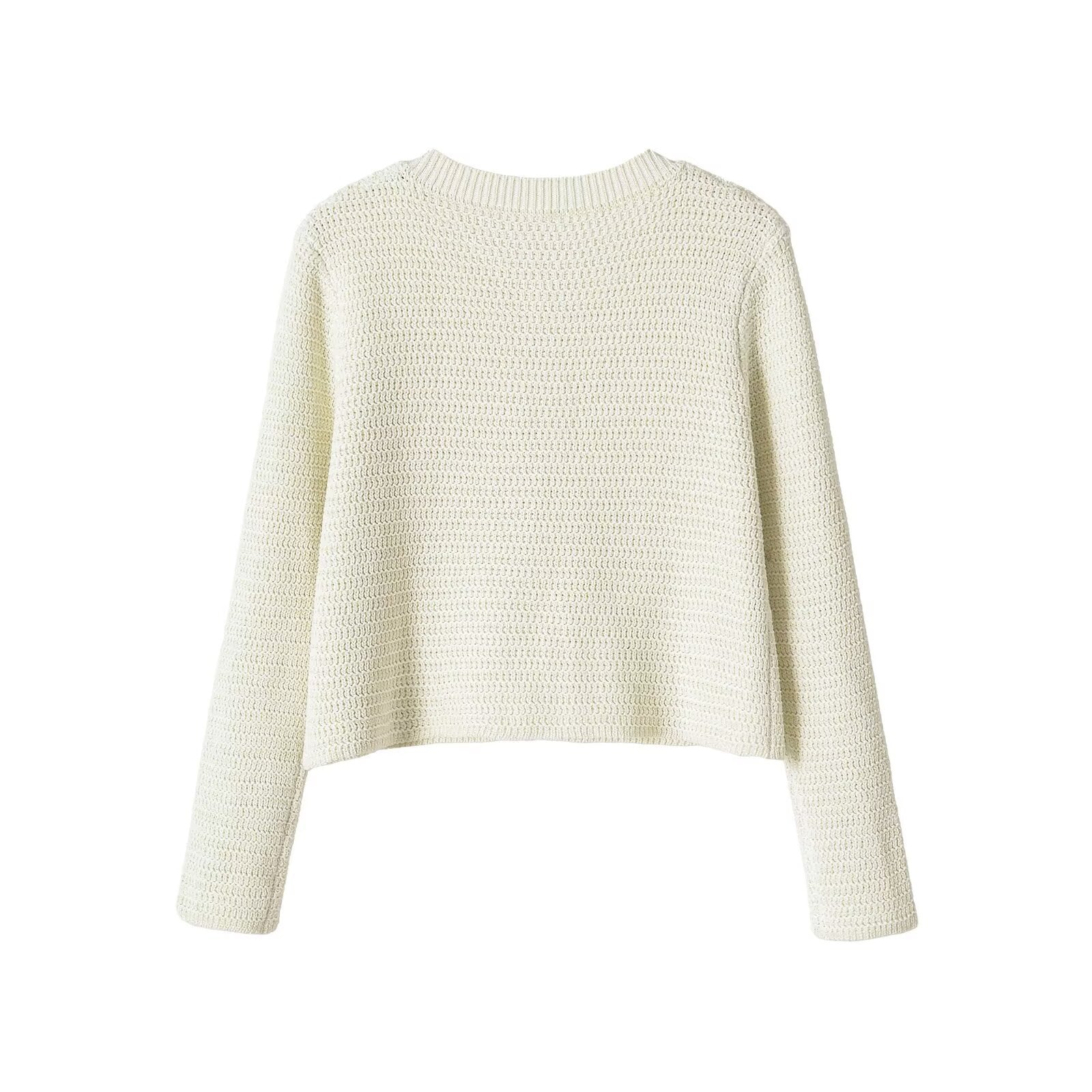 Minimalist metal colored knitted jacket