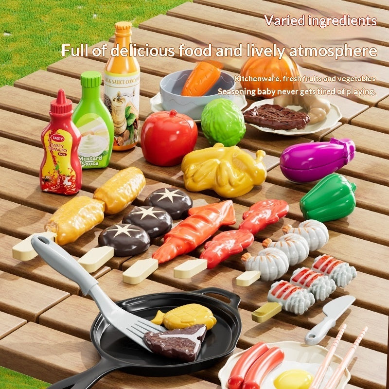 Kids BBQ grill pretend play toy set - image 3