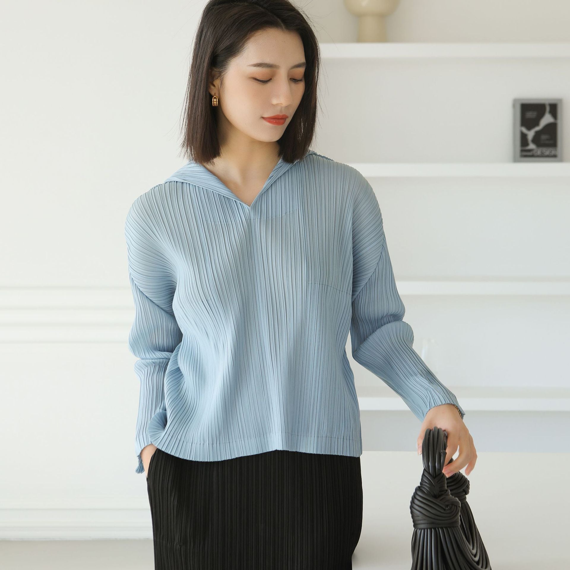 High-end Pleated Fashion Casual Versatile Hooded Sweatshirt