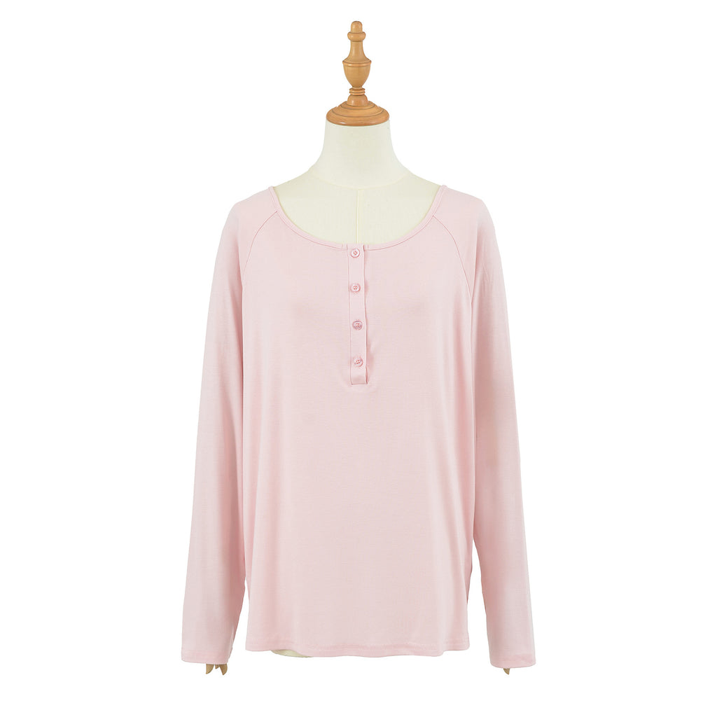 Henley Neck Sun Protection Long Sleeve T-Shirt for Women Casual Versatile