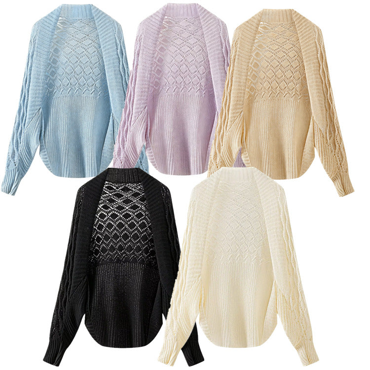 Air-Conditioned Room Cheongsam Dress Outerwear, Short Back Diamond Pattern Cardigan Top