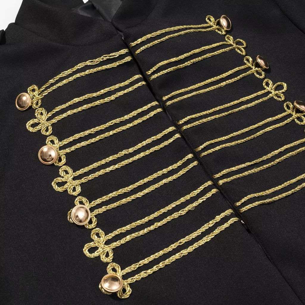 Stand up collar long sleeved knotted short jacket