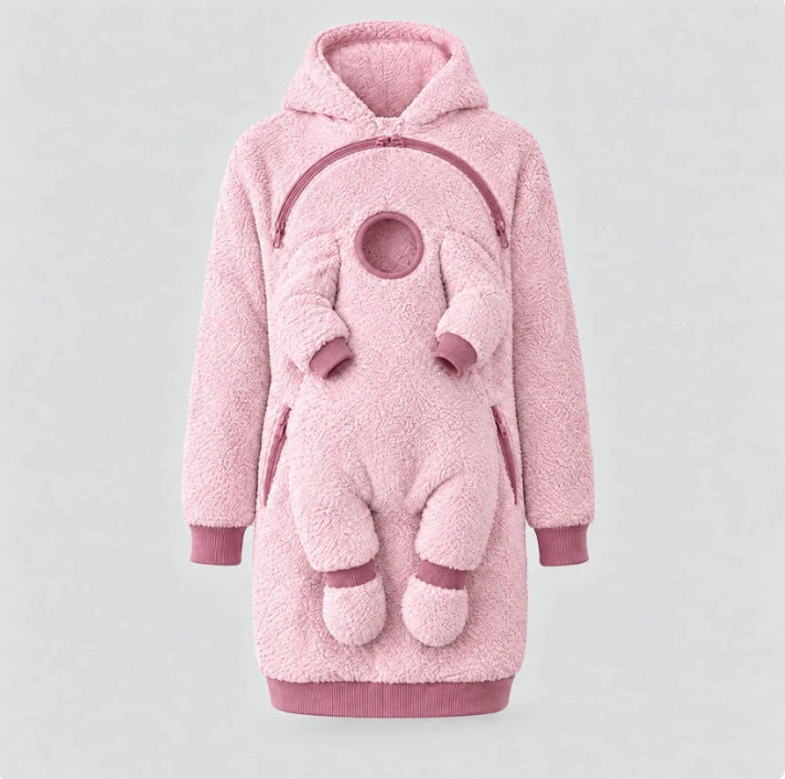 Women's Hoodie With Baby Pockets Design Loose Fit Warm Pullover Sweatshirt For Daily Wear - image 4