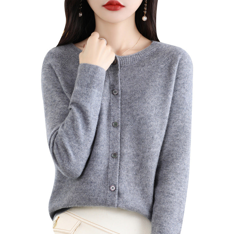 Osmanthus needle wool sweater women's knitted cardigan