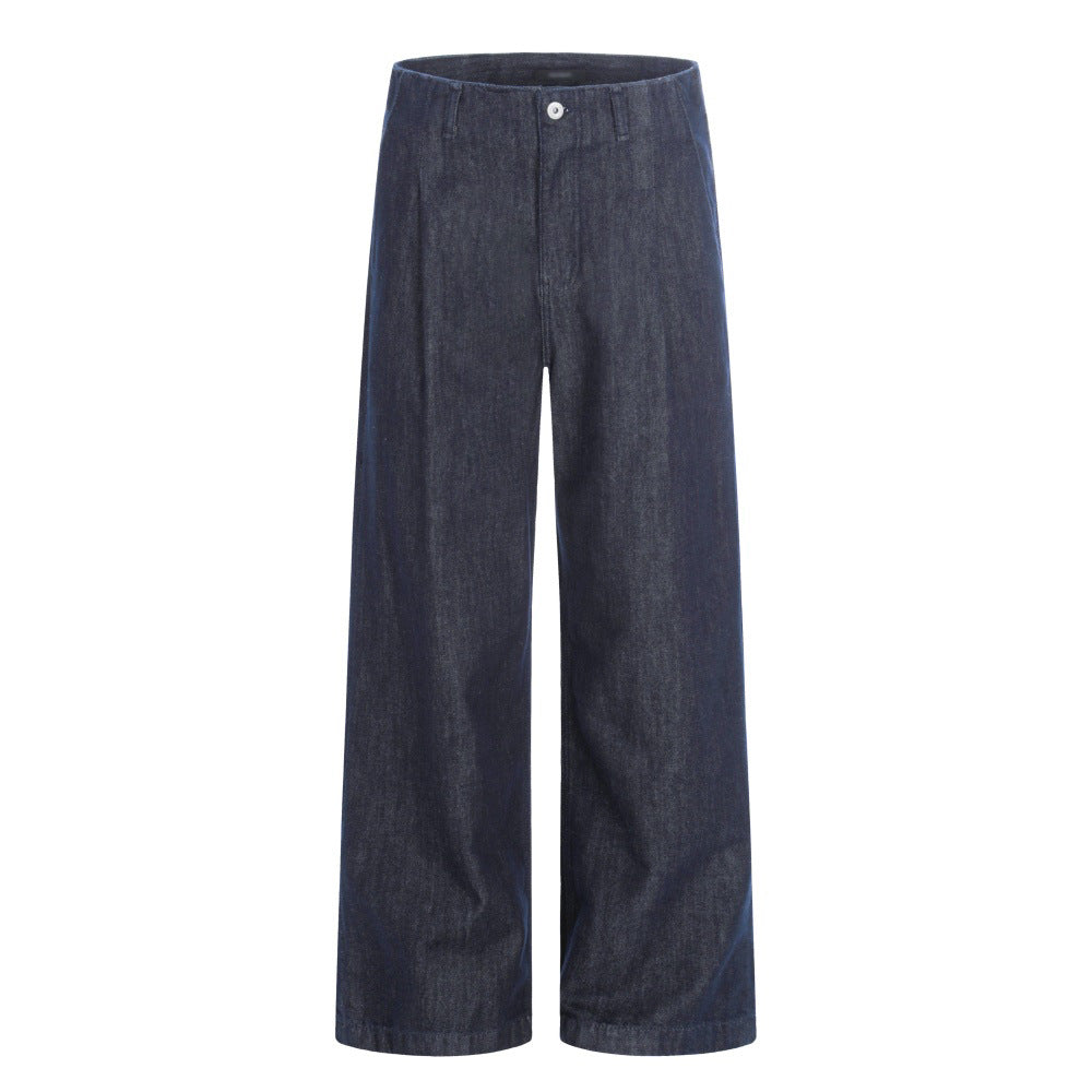 Wide leg denim pants