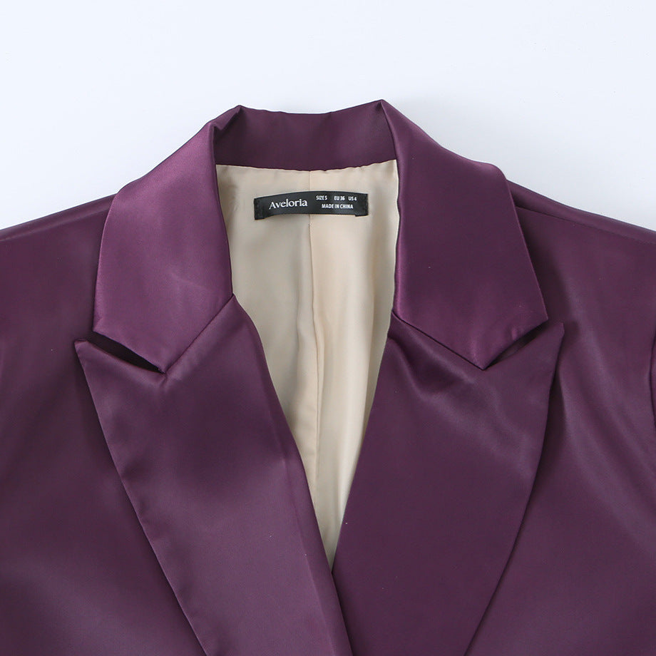 Elegant satin soft touch suit jacket