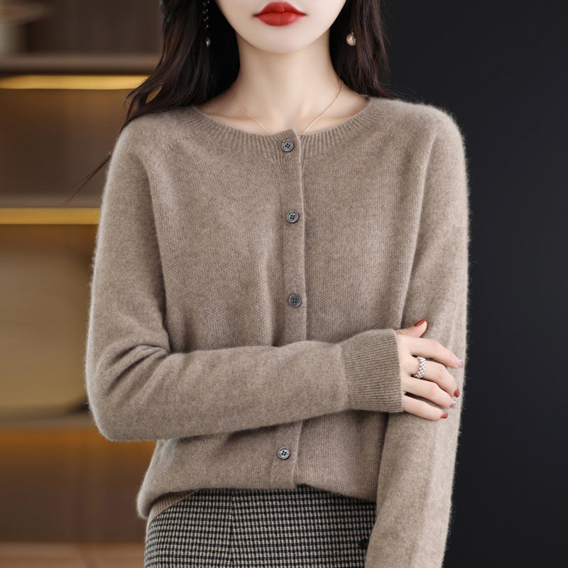 Osmanthus needle wool sweater women's knitted cardigan