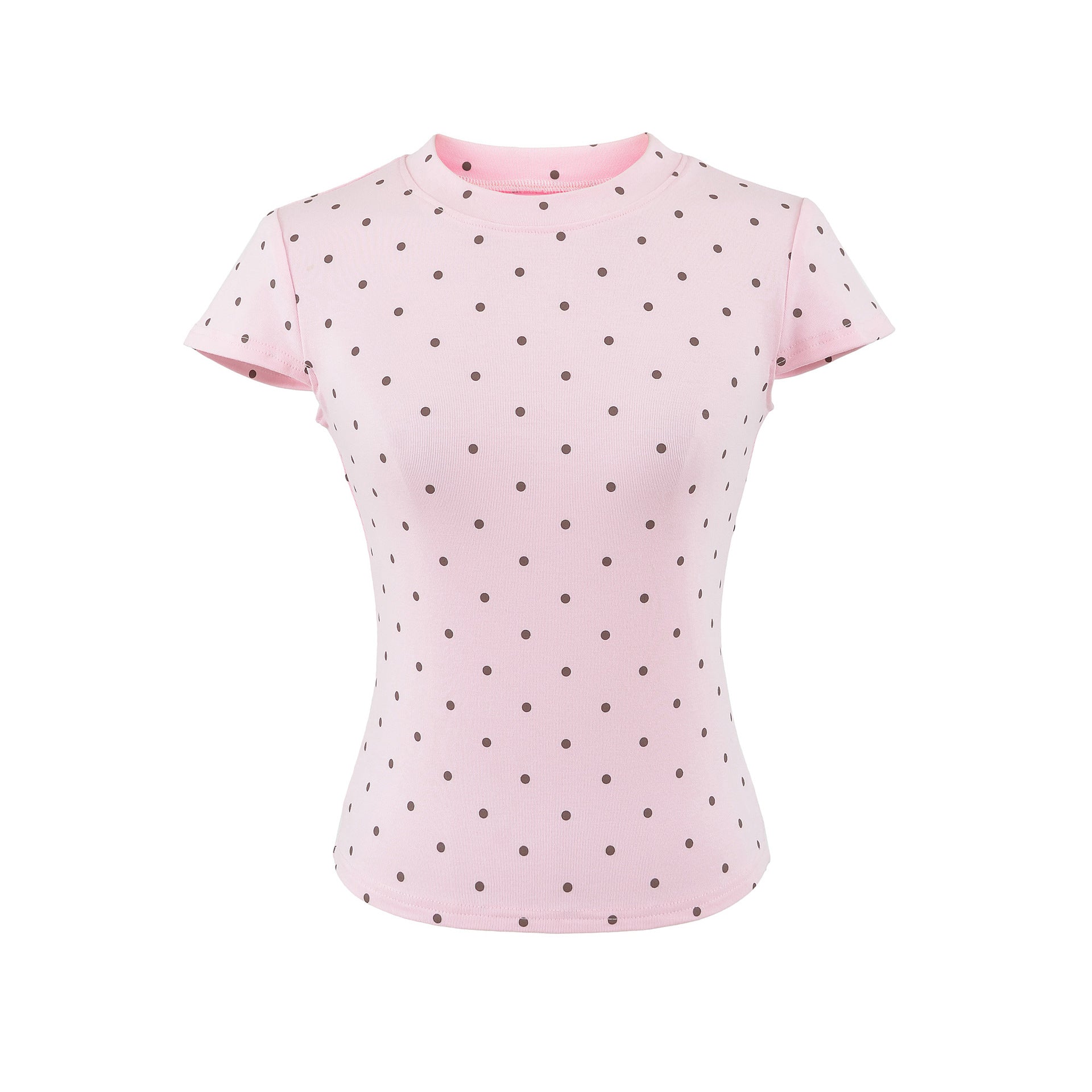 Fitted Crew Neck Short Sleeve T-Shirt and High-Waisted Shorts Set for Women